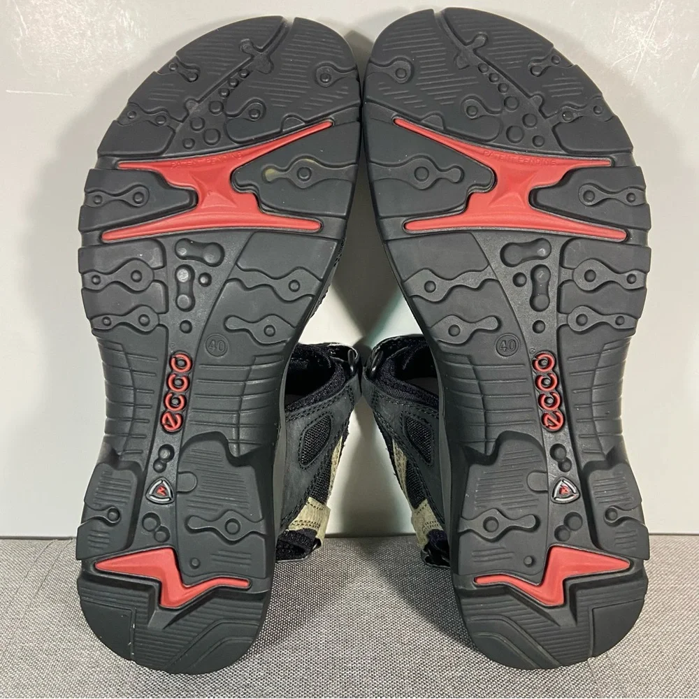 Ecco Leather & Textile Velcro Adjustable Sandals- men’s 40